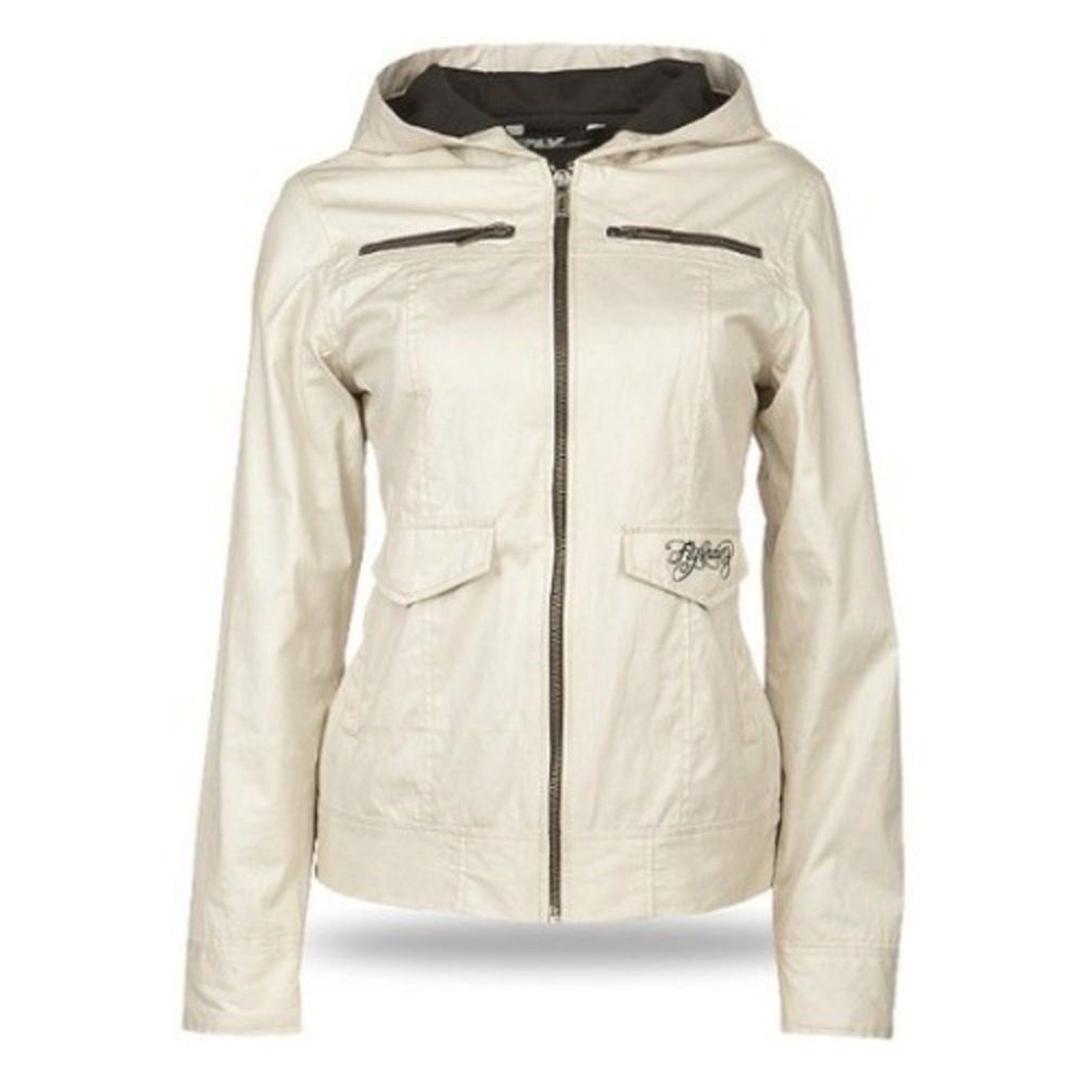 Fly Racing Women's Ivory Casual Lightweight Zip‎ Up Hooded Jacket Size S